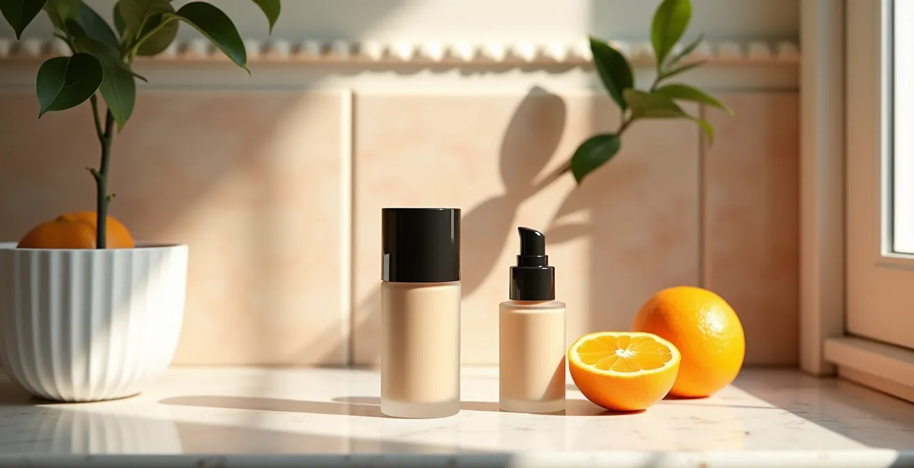 Transición de base de maquillaje de invierno a verano para piel mixta