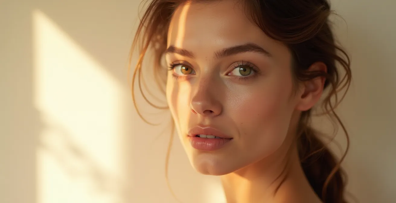 Rostro con zonas marcadas mostrando dónde aplicar iluminador según textura de piel